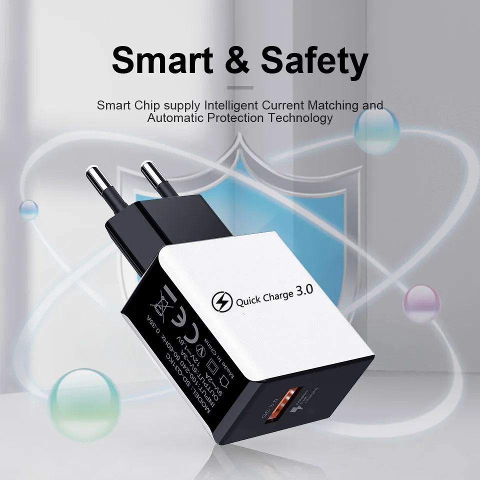 USB адаптер Olnylo для быстрой зарядки 18 Вт 3 0 дюйма|Зарядные устройства телефонов| |