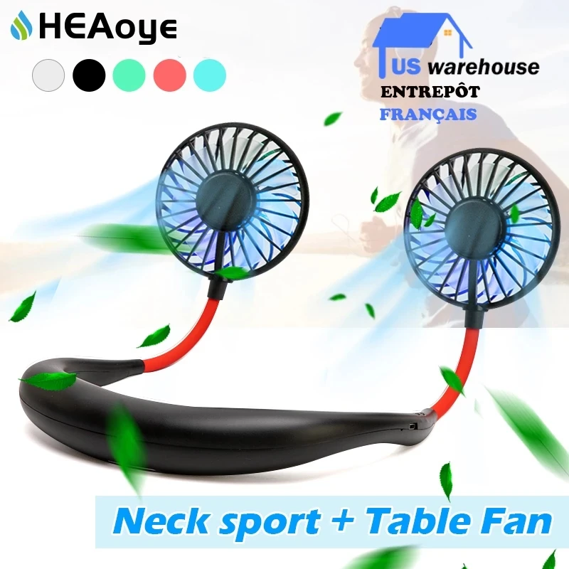 

Mini USB Portable Fan Electric Neck Fan Cooling fan Neckband Rechargeable Battery Desk Fans Handheld Air Conditioner for Room