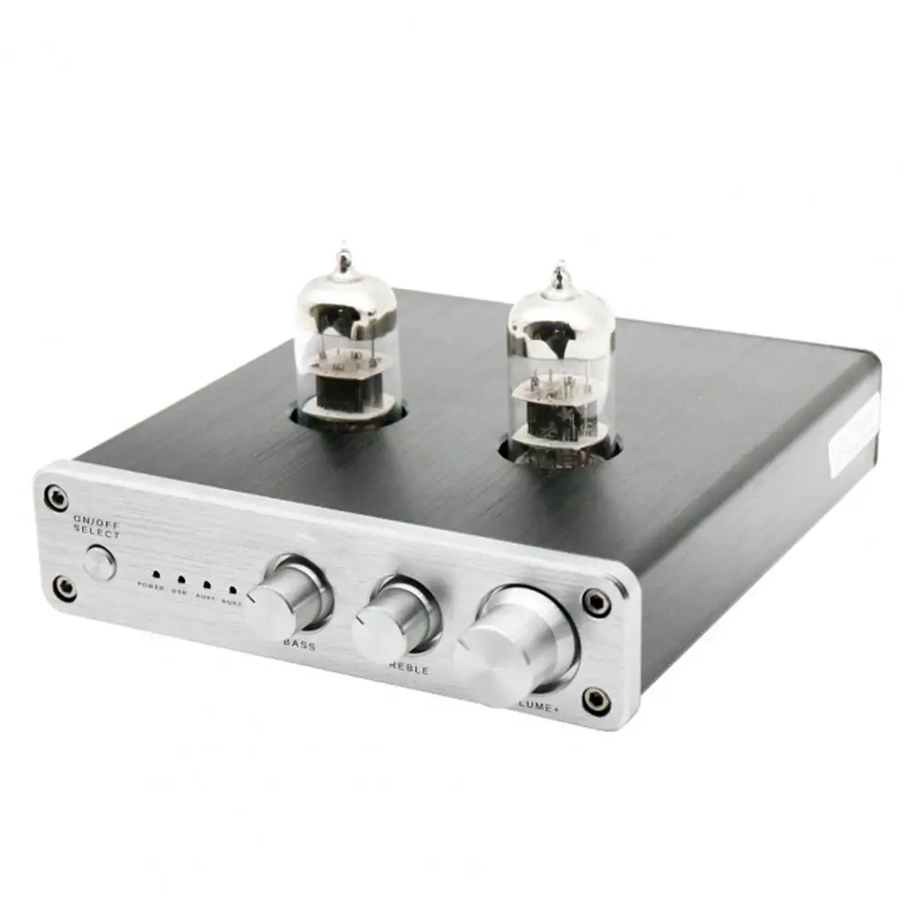 

FX-AUDIO TUBE-06 предусилитель домашняя звуковая трубка 6N3 предусилитель вход PC-USB AUX бас и регулировка высоких частот источник питания DC12V/1A
