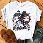 Футболка с рисунком из аниме Mo Dao Zu Shi для мужчин и женщин, модные хлопковые футболки большого размера, детские топы с графическим рисунком для мальчиков и девочек, Мужская футболка