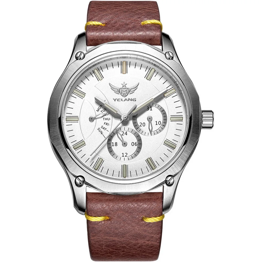 Мужские спортивные наручные часы мужские tritium YELANG top роскошные модные кварцевые