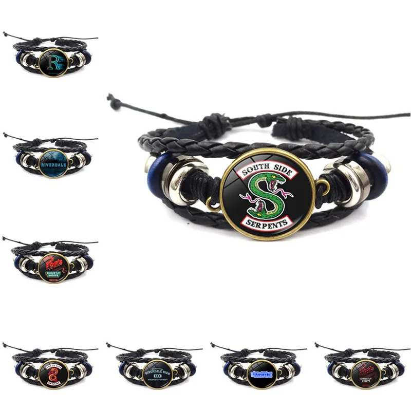 

Vintage DIY Handmade Beaded Riverdale Leather Braided Bracelet Valentine's Day Gift