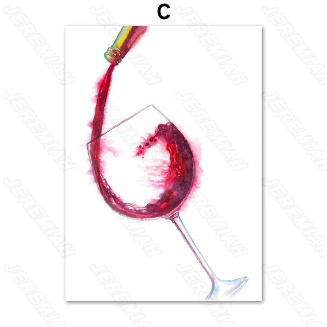 

Bread Wine Food Poster Nordic Style Wall Art Canvas Print Painting Modern Living Room Decoration