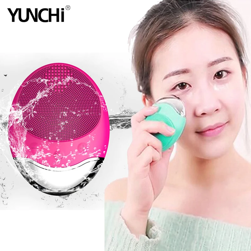 

Silicone Face Cleansing Brush Sonic Vibration Electric Facial Cleanser Skin Deep Washing Massage Brush Anti Aging Face Beauty