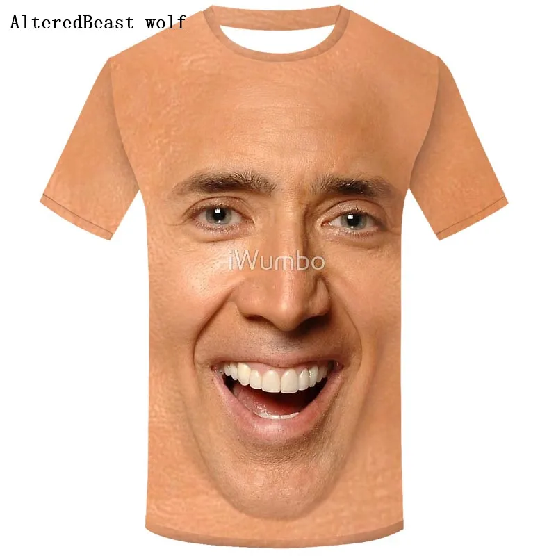 Nicolas Cage, Рождественские 3D футболки, Мужская хип-хоп футболка, на заказ, забавная футболка, Мужская 3d футболка с коротким рукавом, мужские футболки - Цвет: as picture