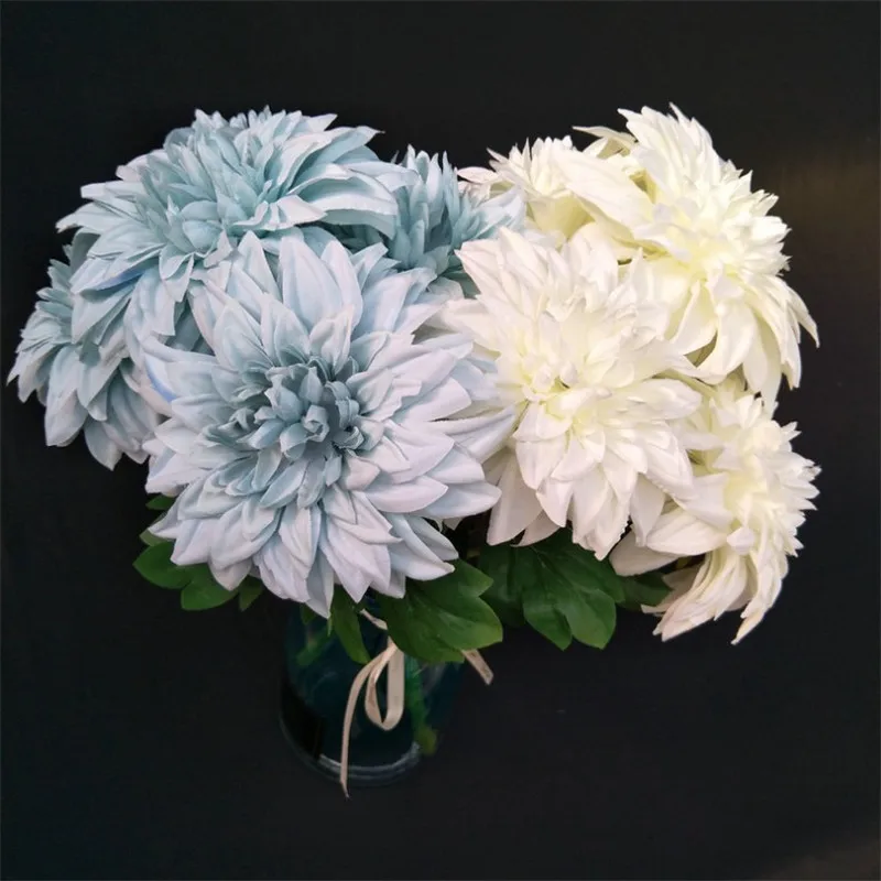 8 шт. имитация Далии (5 стеблей/бутон) длина 17 72 дюйма Помпона для свадьбы дома