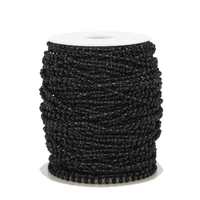 1meter monochrome black beads chains stainless steel 3mm width link chain jewelry diy for necklace bracelet ankle making finding