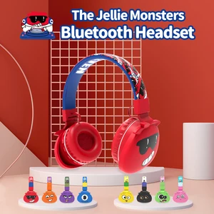 wireless headphones cute monsters kids headset bluetooth 5 0 support sd card audio cable childrens earphone for boy girl gift free global shipping