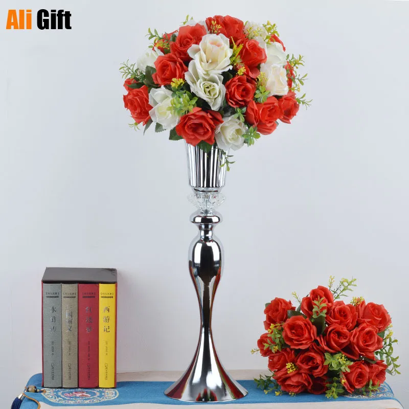 Metal Candle Holders Flowers Vase Candlestick Road Lead Candelabra Centerpieces Wedding Porps Christmas Decoration | Дом и сад