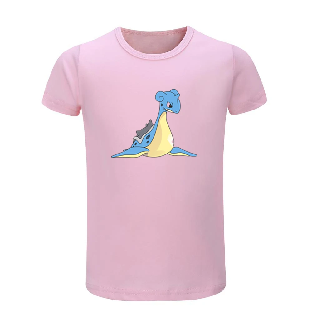 Детские футболки с рисунком Pokemon Dratini Lapras Poliwag графическим принтом Рождественский