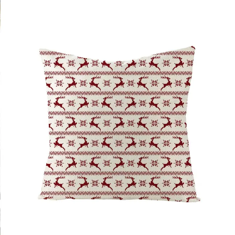 

Cotton Linen Xmas Gift Popular Merry Christmas 1PC Happy New Year Cushion Cover Hot Sale 45x45cm For Home Christmas Decoration