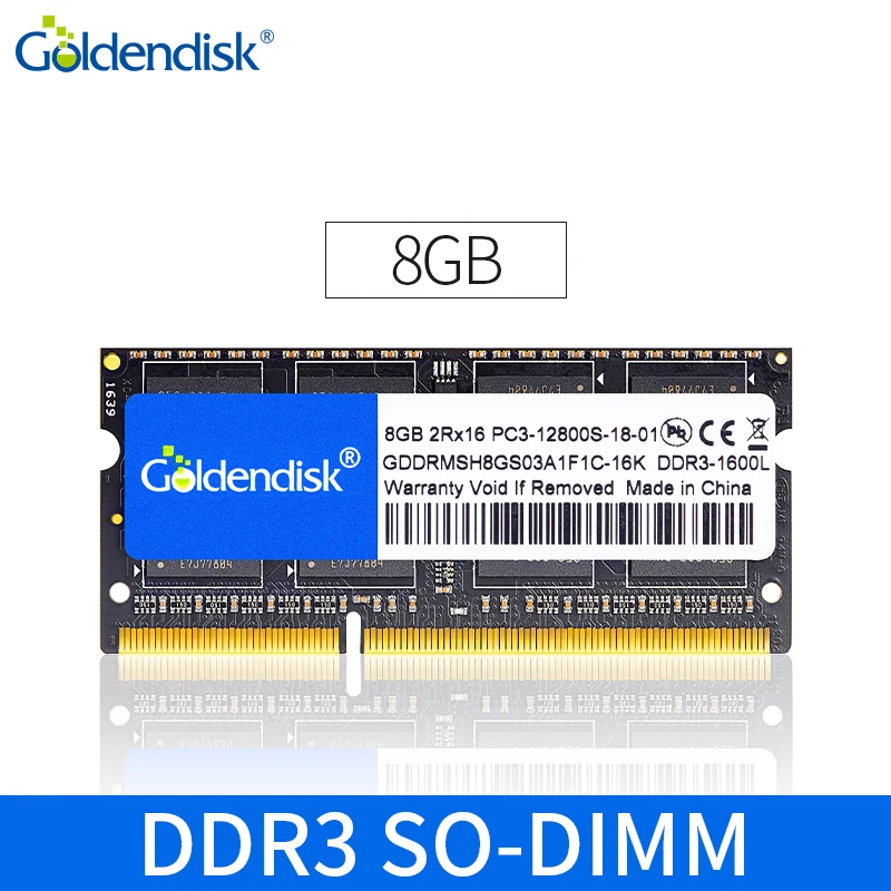 Goldendisk DDR3 2 Гб 1 35 в 1333 МГц SO-DIMM RAM ГБ 4 8 короткого размера для ноутбука Book Pro мини-ПК |