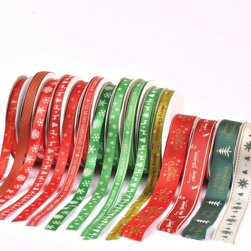 2020 рождественские ленты Корсажная атласная в мелкую клетку поделки виде лося для