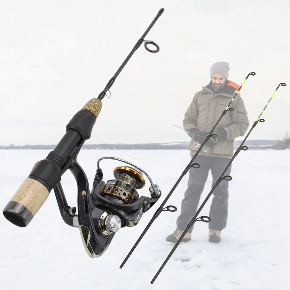 

Double tip ice fishing winter fishing rod shrimp rod spinning wheel fishing gear set fishing rod fishing rod and reel