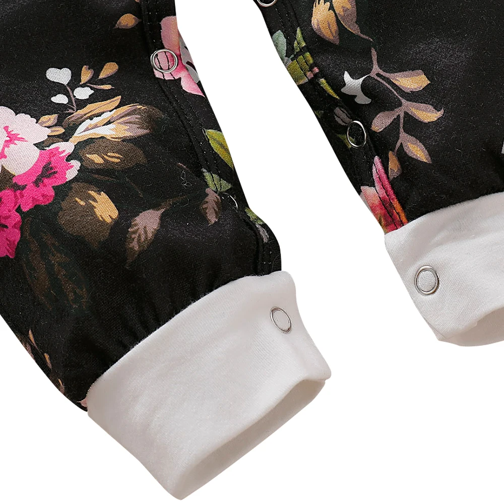 Одежда для новорожденных с цветочным принтом хлопковые комбинезоны маленьких