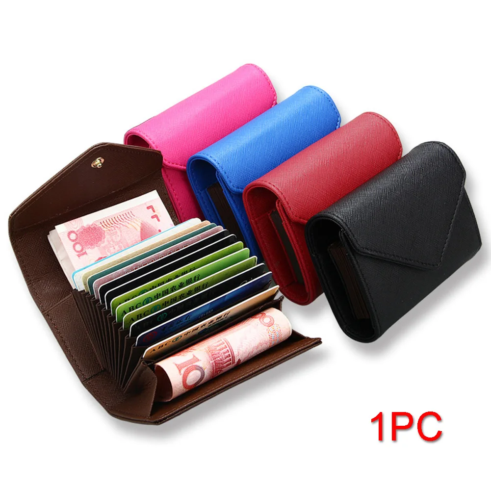 

Holder Unisex Portable Casual Button Bag Simple Card Durable Artificial Cowhide Leather Wallet