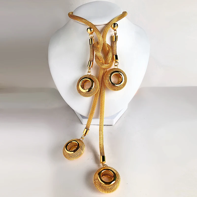 Wando набор золотых ювелирных изделий из бисера для женщин нигерийский Дубай