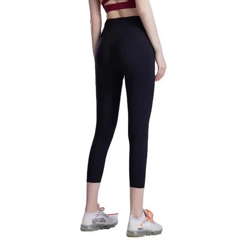 

CXUEY 2021 No Awkward Line Athletic Wear for Women Leggings for Fitness Nudity Sport Woman Tights Workout Gym Yoga Pants Purple