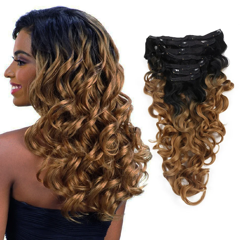 Красота на линии синтетические волосы для наращивания 22 дюйма волнистые женщин