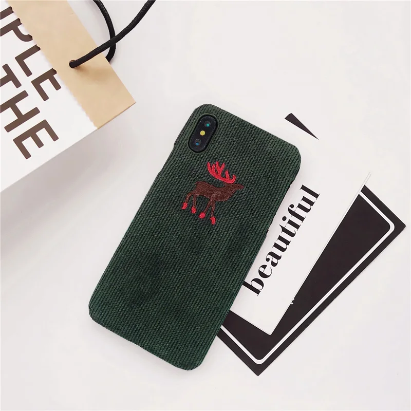 Deer Зимний тканевый чехол для телефона для iPhone 11 Pro 6 6S 7 8 Plus чехол милый жираф кролик плюшевый чехол для iPhone X XR XS MAX чехол - Цвет: Deer