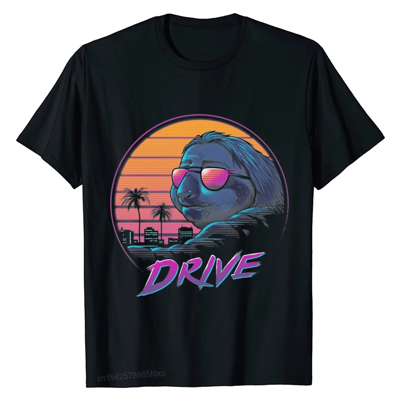

Повседневная Высококачественная Мужская футболка Slow Drive Sloths Racing, Мужская футболка для студентов, модная летняя дышащая футболка с круглым в...