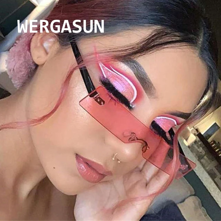 Небольшие прямоугольные солнцезащитные очки WERGASUN женские модные прозрачные