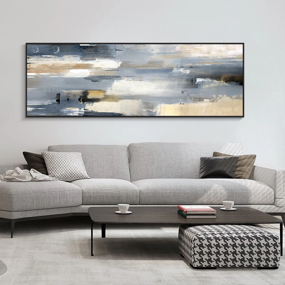 

Modern Abstract Canvas Paintings Greay Background Wall Art Posters Graffiti Art Prints Picture for Living Room Home Decoration
