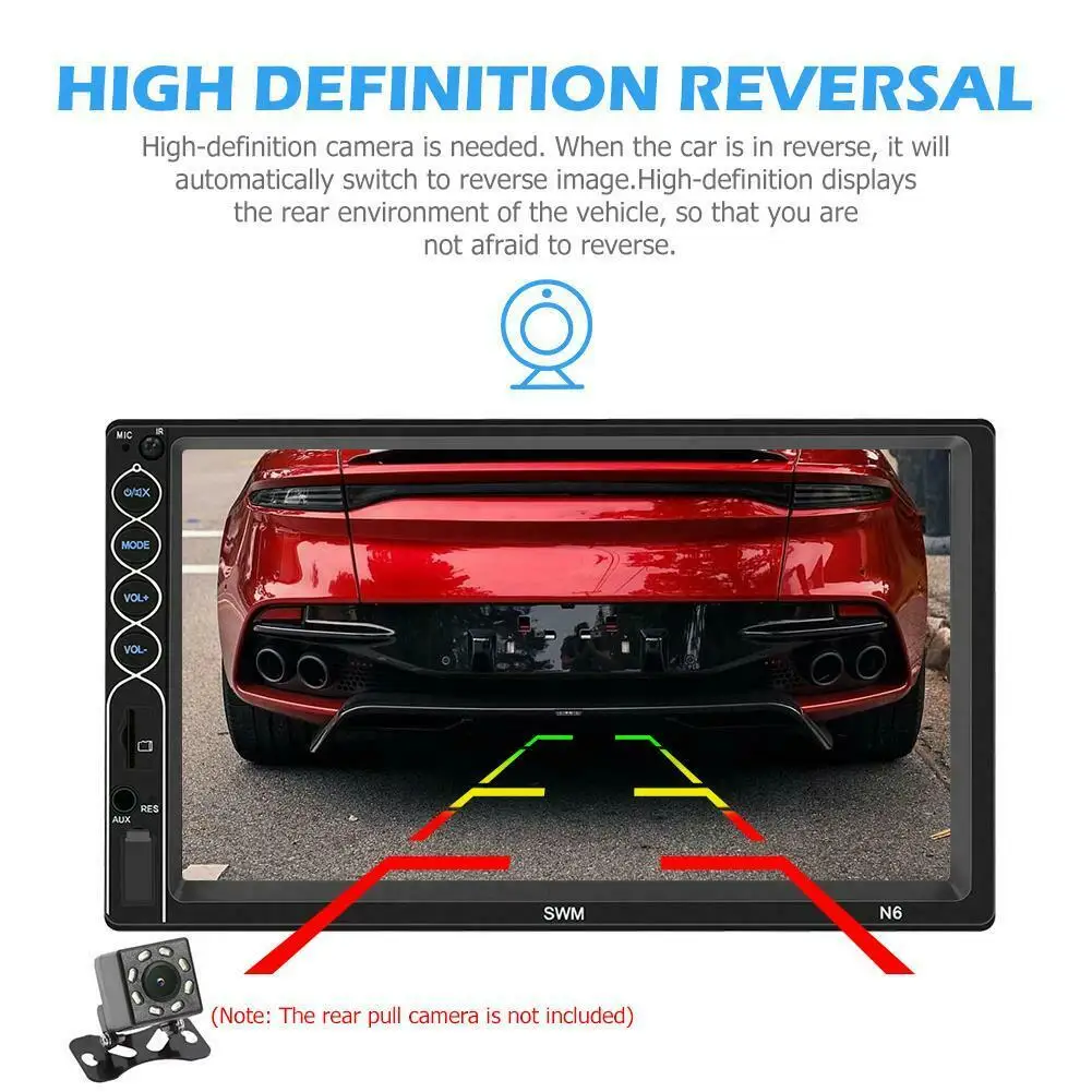 Автомобильное мультимедийное Радио 7 &quot универсальное радио с Bluetooth MP5 FM TF USB