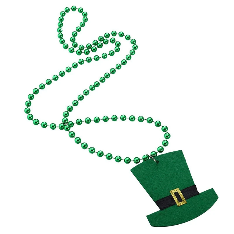 

Irish Hat Bead Chain Clover Necklace Saint Patrick's Day Decoration