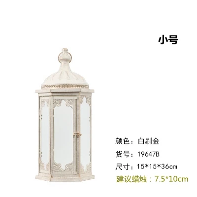 

Windproof Luxury Metal Candle Holder Glass Large Nordic Candle Holder Romantic Outdoor Suporte Velas Home Decoration JJZT