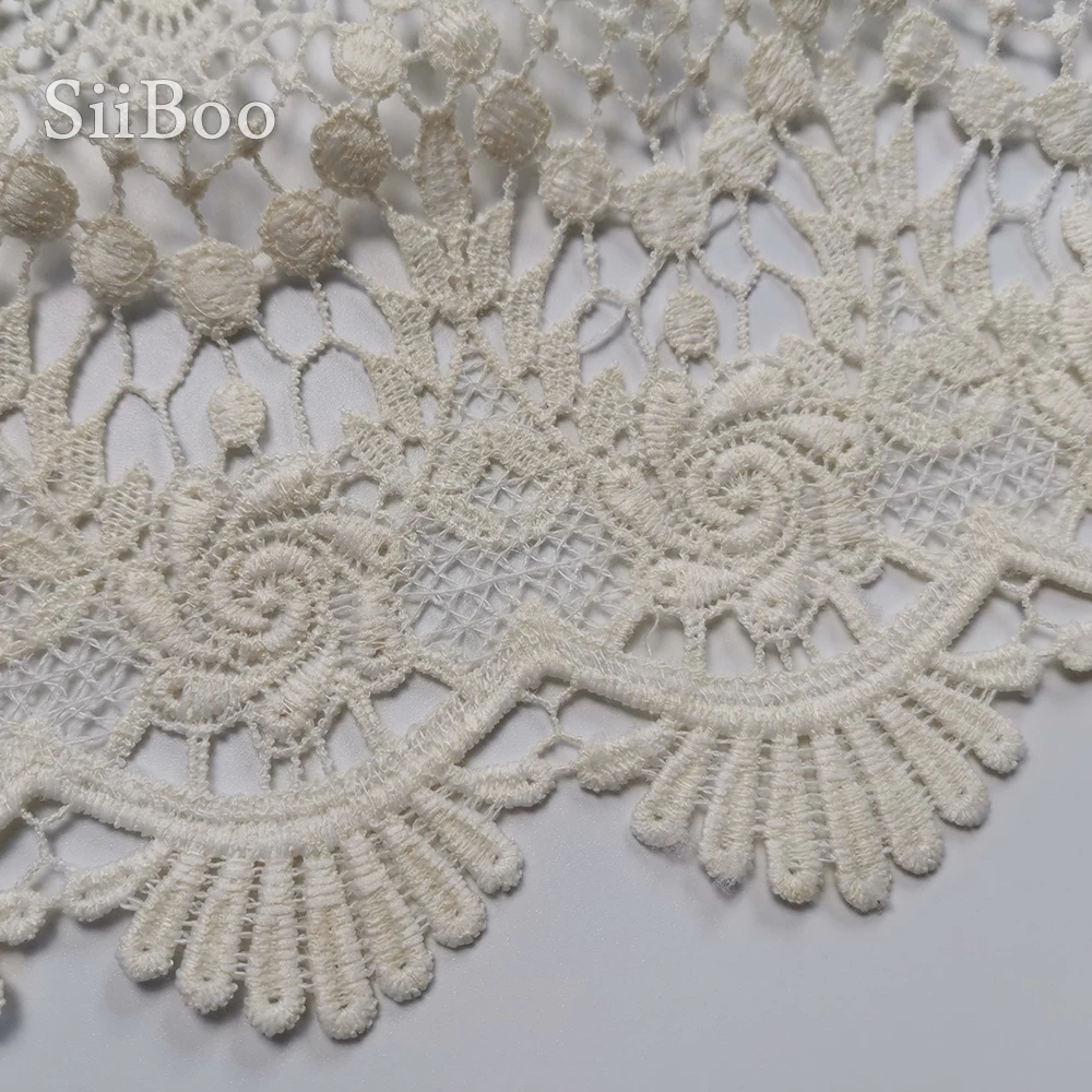Романтическая Парижская мода белый красивый цветок вышивка гипюр кружевная
