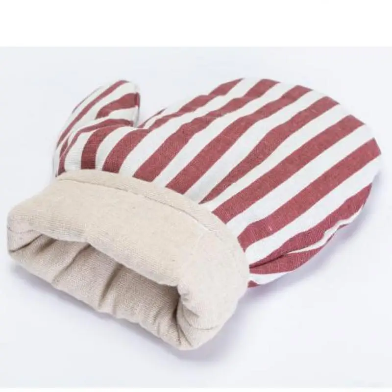 

2PCS Thickened Cotton And Hemp Heat Insulation Gloves, Anti Scald, High Temperature Resistant, Kitchen Baking Tool