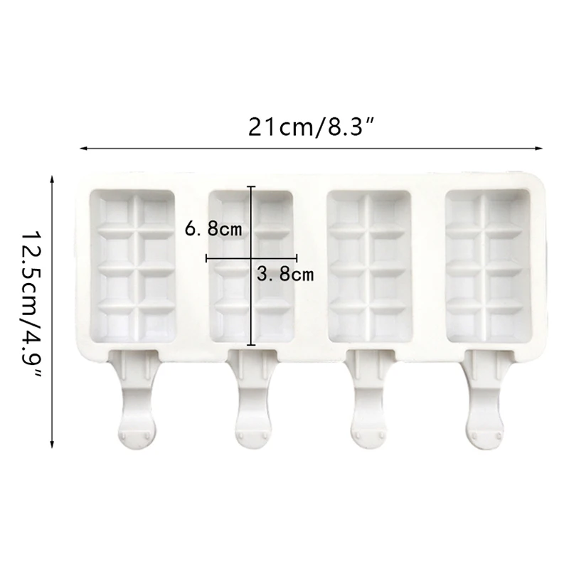 Еда безопасный силиконовые формы мороженое плесень белый 4 ячейки Холодное