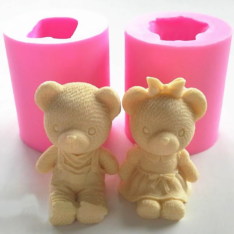 3D игрушка бант силиконовая форма Медведь помадка торты формы для шоколада