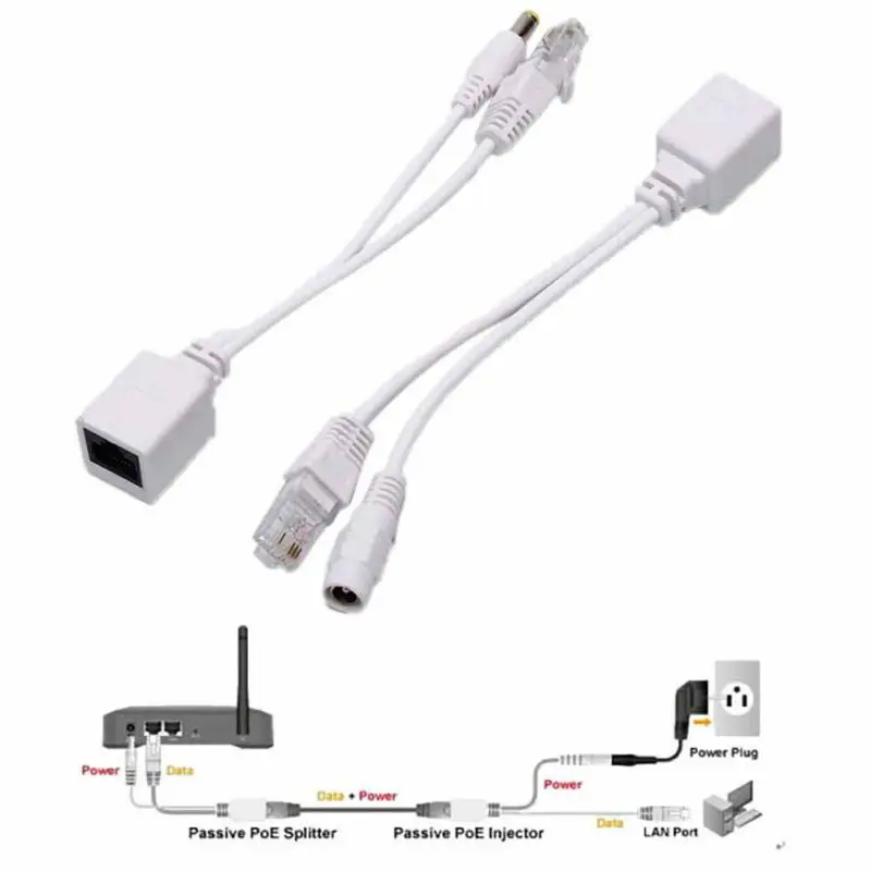 1 пара кабель адаптер POE RJ45 разветвитель для инжектора экранированная лента