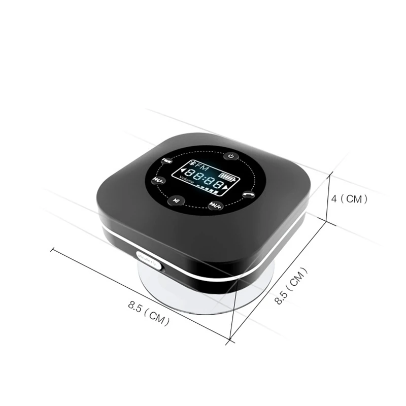 HOTT S603 Bathroom Waterproof Bluetooth Speaker Sucker FM Radio Clock Display Hands-Free Calling | Электроника