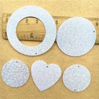50pcspack laser white large sequins 3 5cm round ring heart pvc paillettes sewing diy craft material lentejuelas accessories