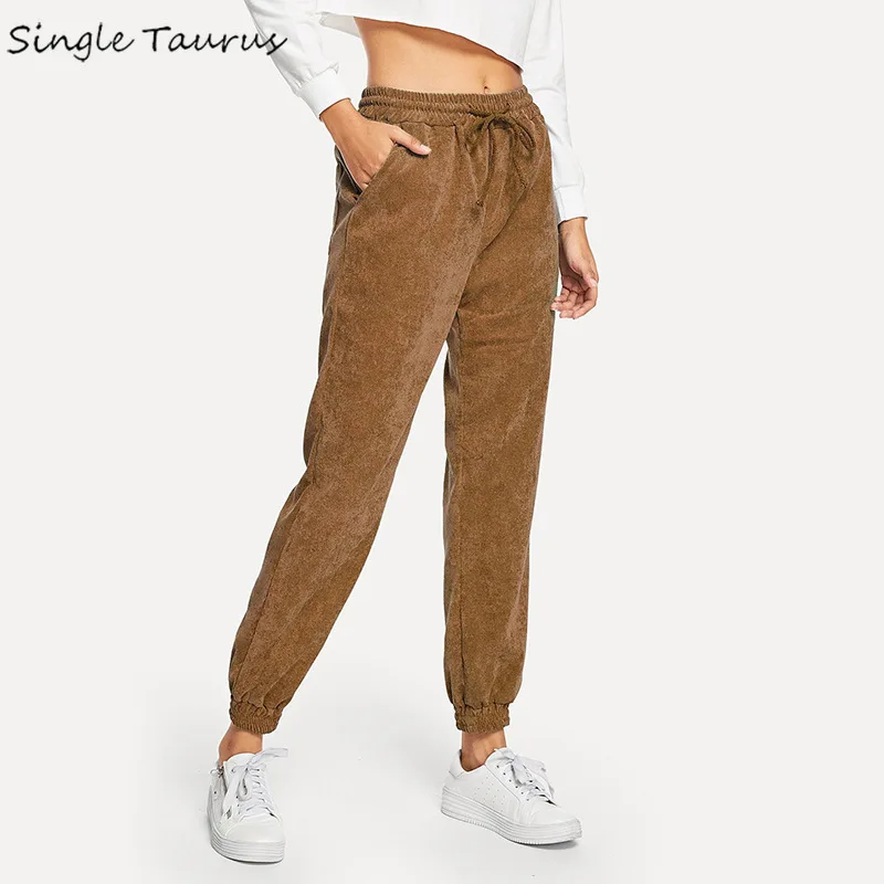 Женские вельветовые брюки зимние корейский стиль шаровары свободные прямые