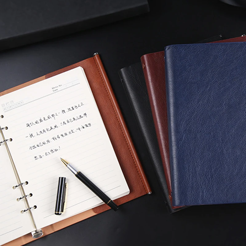 

A5 Loose-leaf Notebook School Supplies High-quality PU Notebook 2021 Planner Notepad Meeting Record Book Business Office Book
