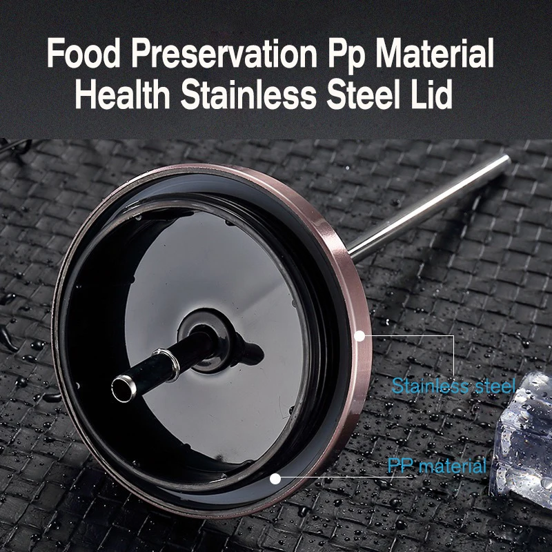 

304 Double-layer Stainless Steel Diamond-shaped Straw Cup, Gradient Straw Coffee Cup and Water Cup Color Changing Cups