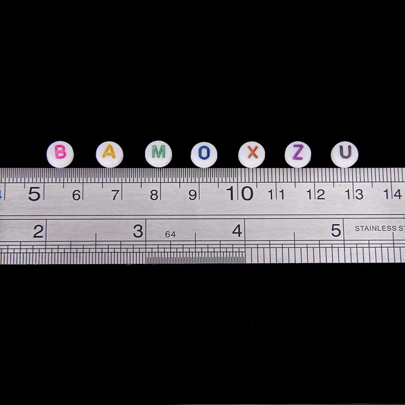 

200 pcs 7 mm Colorful Round Spacer Beads with Colored Letters