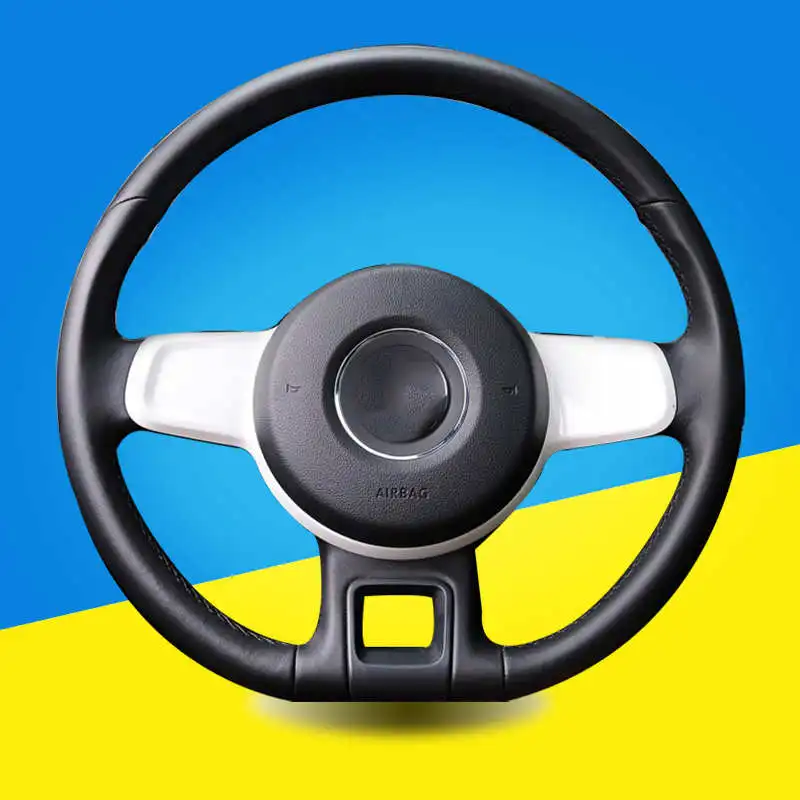 Фото Изготовленный на заказ чехол на руль с автоматической оплеткой для Volkswagen VW Beetle 2012 2013 2014 2015-2018 2019 Up! 2011-2016 Чехлы для плетения автомобилей №1