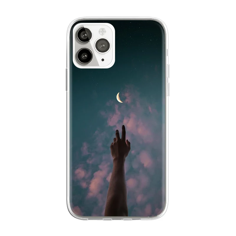 

Clear Phone Case For iPhone 11 Pro Max 6 6s 7 8 Plus XS XR X SE 5S Starry sky Flowers Soft Silicone Shockproof Back Cases Cover