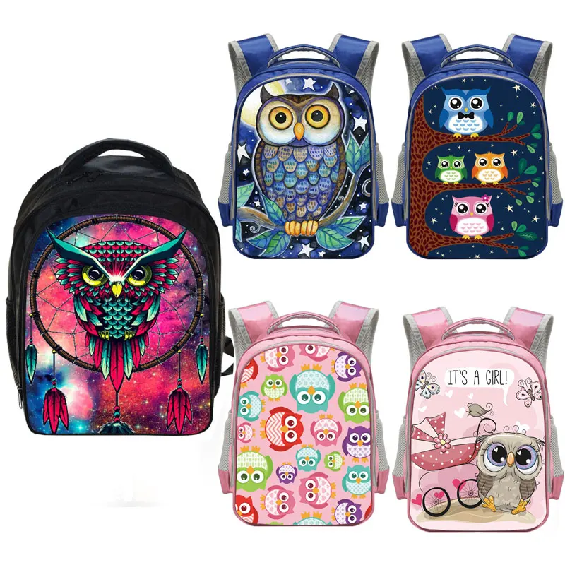 Милый рюкзак с птицей и совой детские школьные ранцы для мальчиков девочек