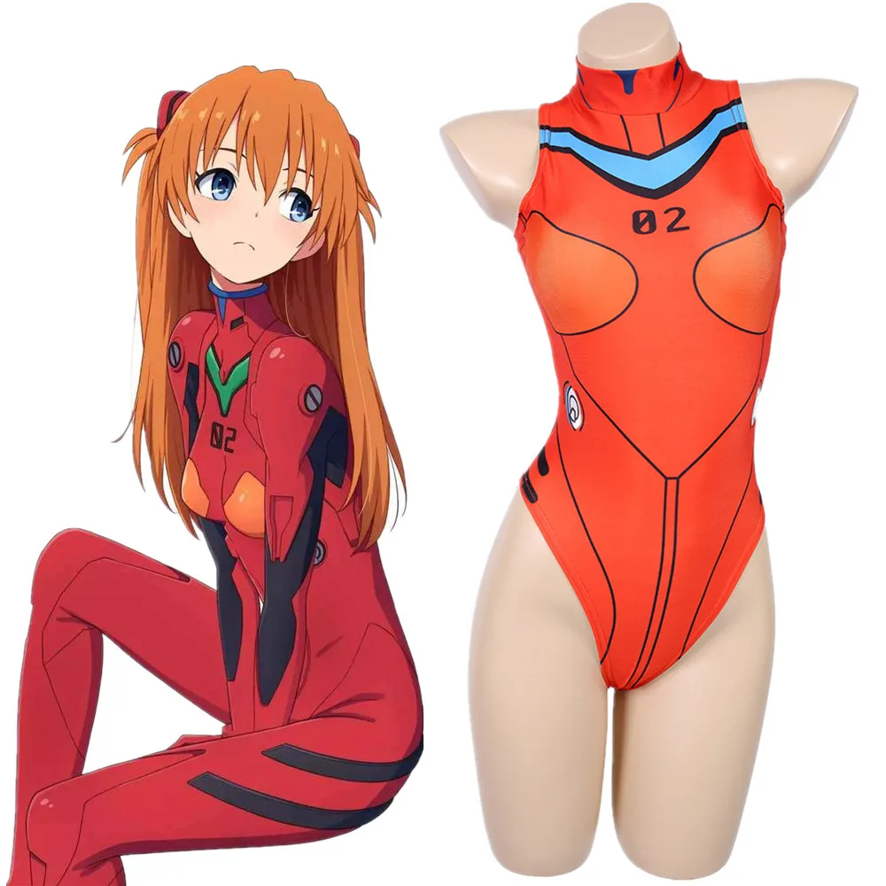 2021 ЕВА АСУКА Langley Soryu косплей костюм сексуальное боди Женский купальный