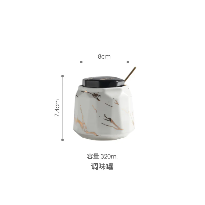 

Marble Seasoning Jar Set Household Seasoning Box Salt Shaker / Sugar Tank Oil Bottle Kitchen Storage Container Seasoning Bottle