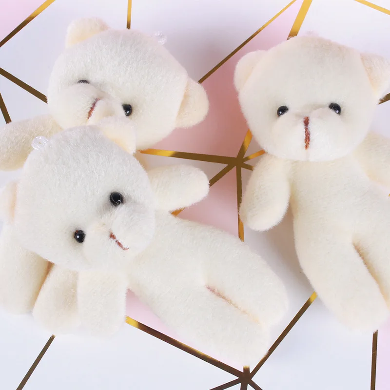 40 шт./лот бежевый мини мишка тедди мягкие животные плюшевые игрушки букет