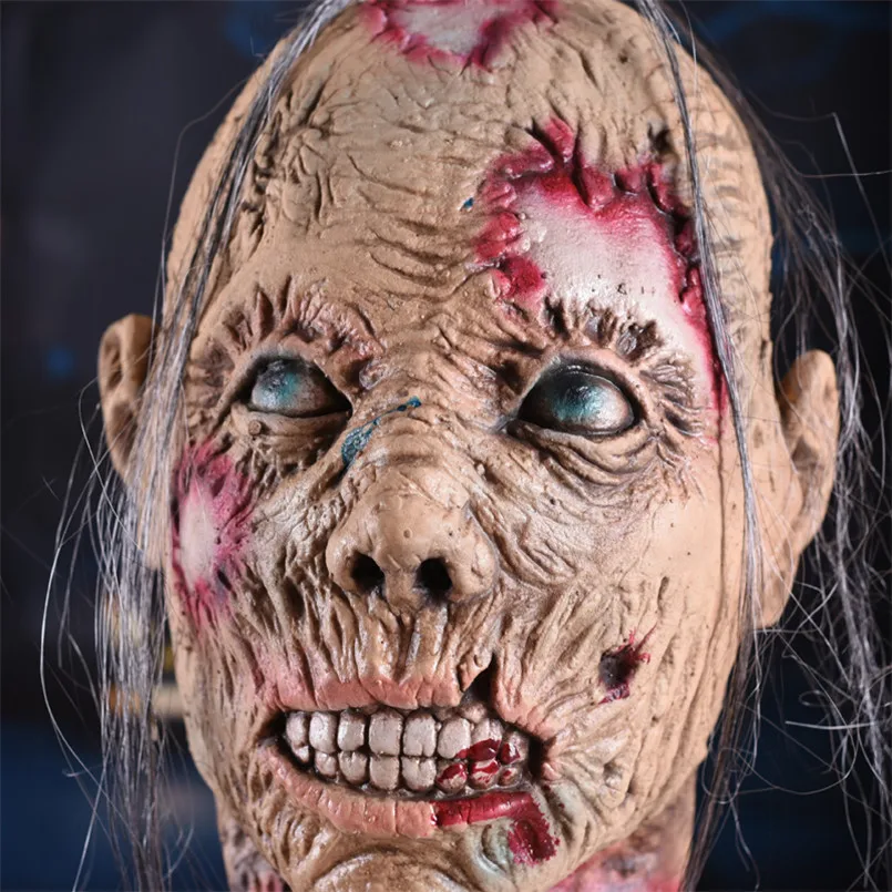 

Halloween Hanging Head Haunted House Horror Corpse Toys Rotting Zombies Bloody Face Disgusting Scary Pendant Decoration Prank