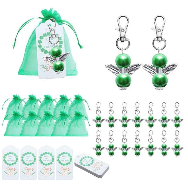 

Angel Keychains Swivel Trigger Key Chain Hooks with Organza Bag Gift Tag for Table Decoration Birthday Wedding Party