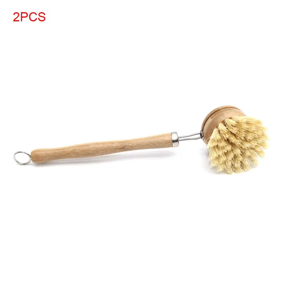 

2 шт., щетка с длинной ручкой, деревянная кухонная щетка, инструмент для чистки посуды, щетка для мытья дома